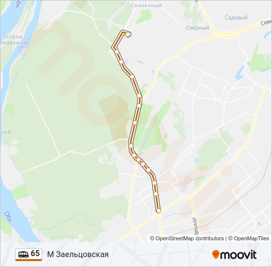Маршрутка 65: карта маршрута