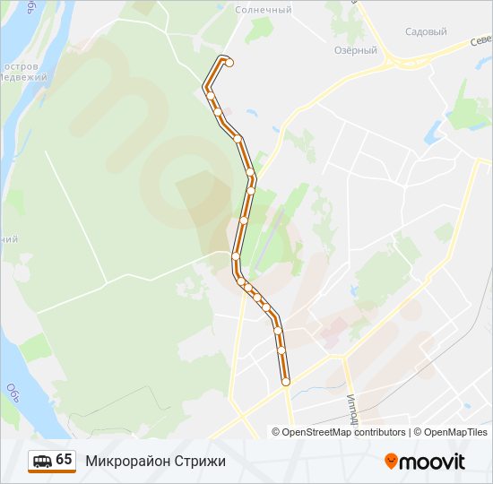 Маршрутка 65: карта маршрута