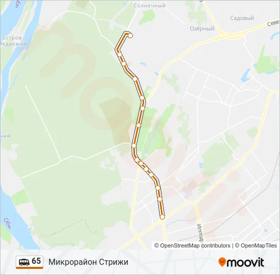 Маршрутка 65: карта маршрута