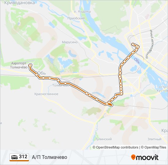 Маршрутка 312: карта маршрута