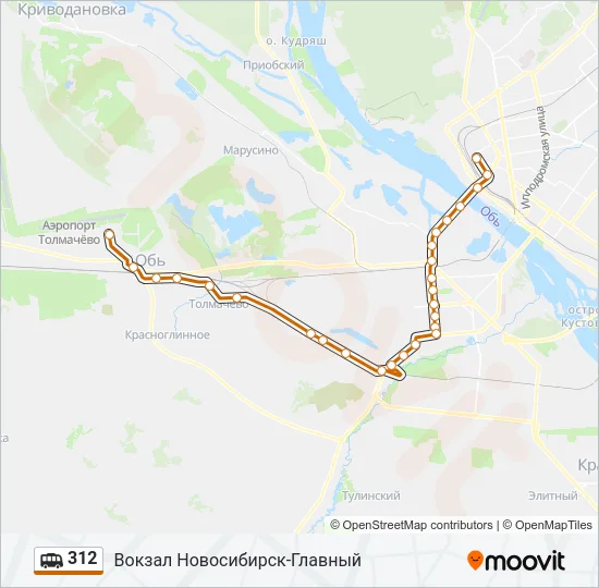 Маршрутка 312: карта маршрута
