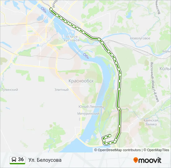 36 Bus Line Map