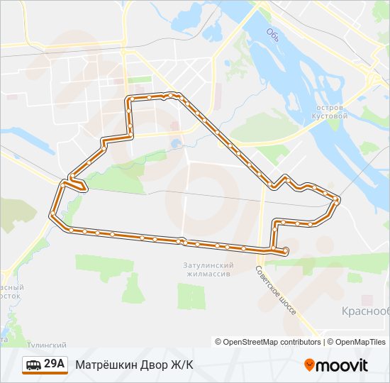Маршрутка 29A: карта маршрута