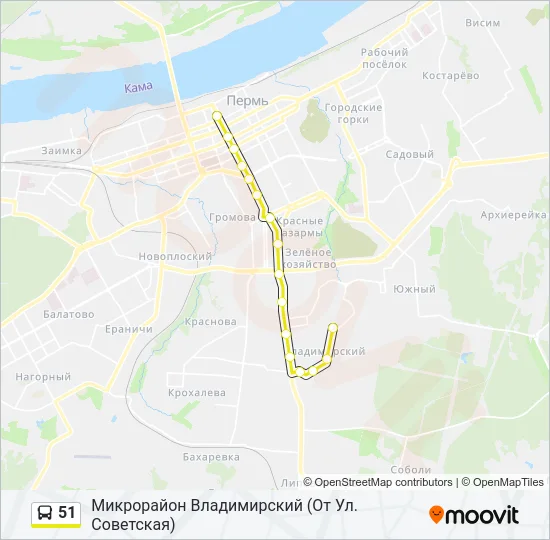 51 Bus Line Map