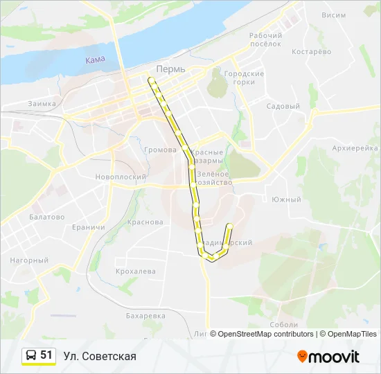 51 Bus Line Map