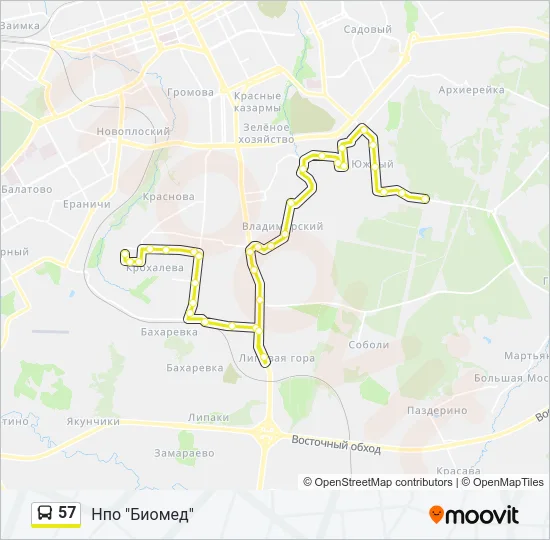 57 Bus Line Map