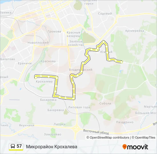 57 Bus Line Map