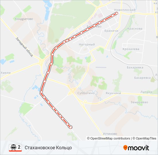 2 tram Line Map