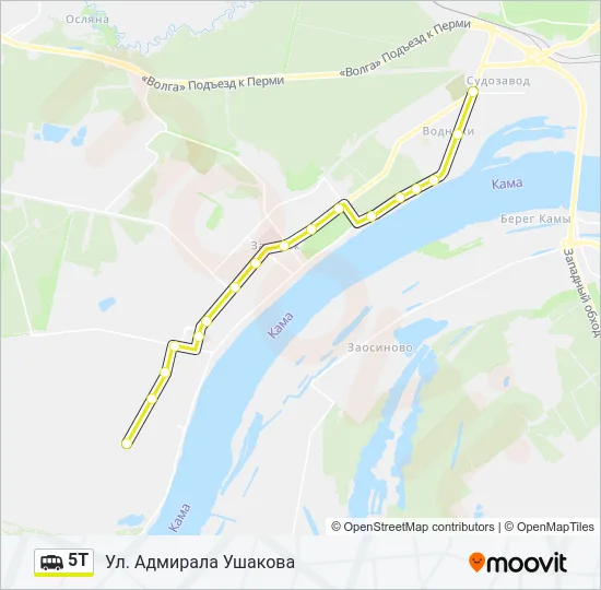 Маршрутка 5Т: карта маршрута