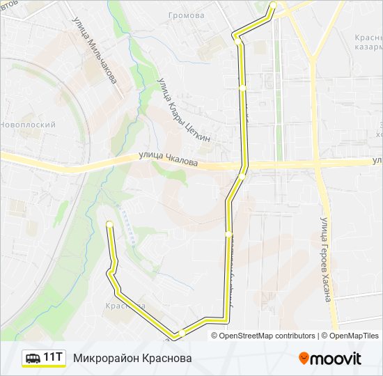 11Т shuttle Line Map