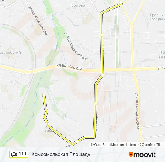 Маршрутка 11Т: карта маршрута