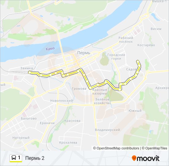 1 Bus Line Map