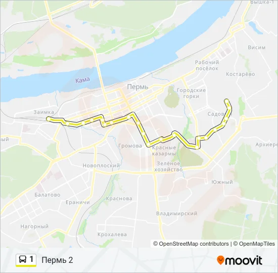 1 Bus Line Map