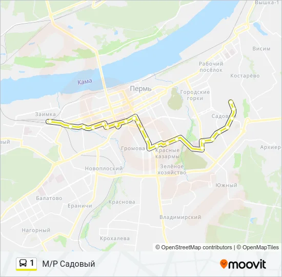 1 Bus Line Map