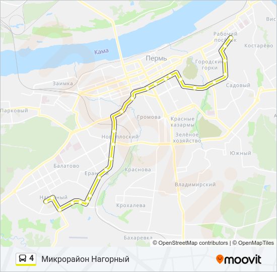 Автобус 4: карта маршрута