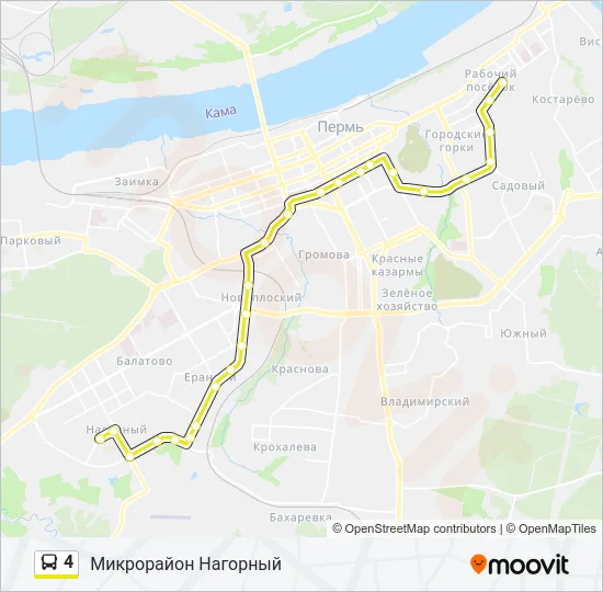 Автобус 4: карта маршрута