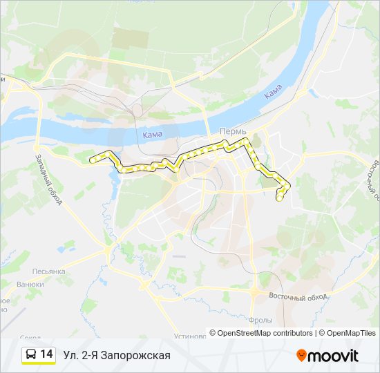 14 Bus Line Map