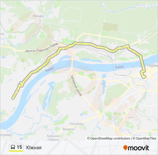Автобус 15: карта маршрута