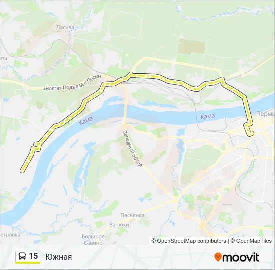 Автобус 15: карта маршрута