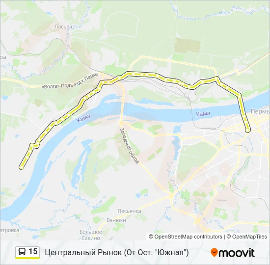 Автобус 15: карта маршрута
