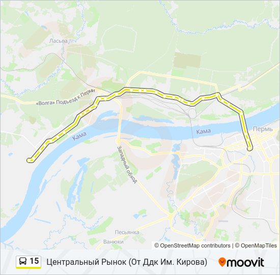 Автобус 15: карта маршрута