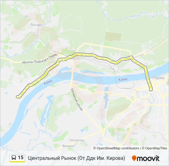 Автобус 15: карта маршрута