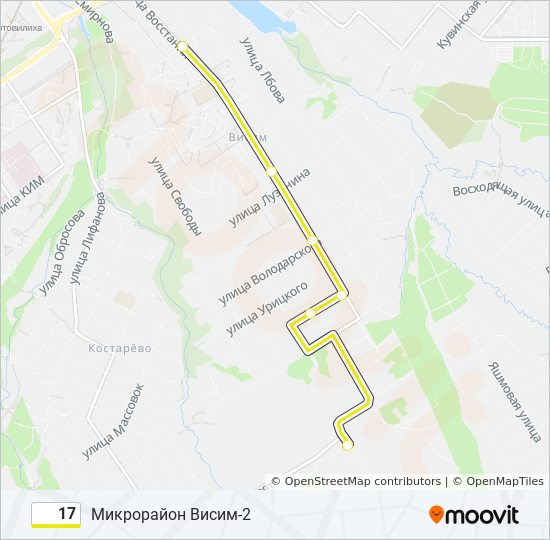 Маршрут 17: Расписание, Карты И Остановки - Микрорайон Висим-2.