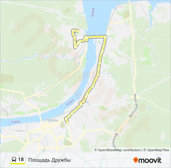 Автобус 18: карта маршрута