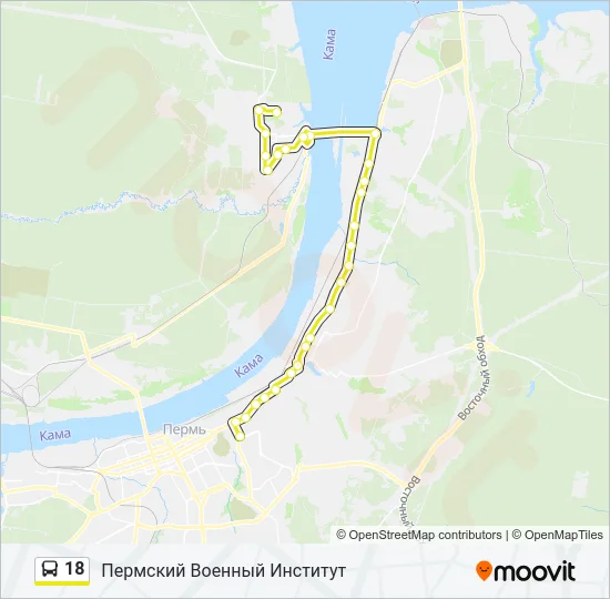 Автобус 18: карта маршрута