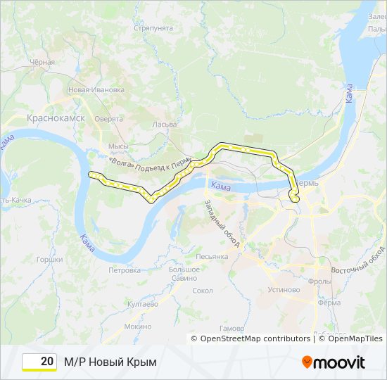 Расписание 20 автобуса пермь