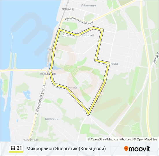 Автобус 21: карта маршрута