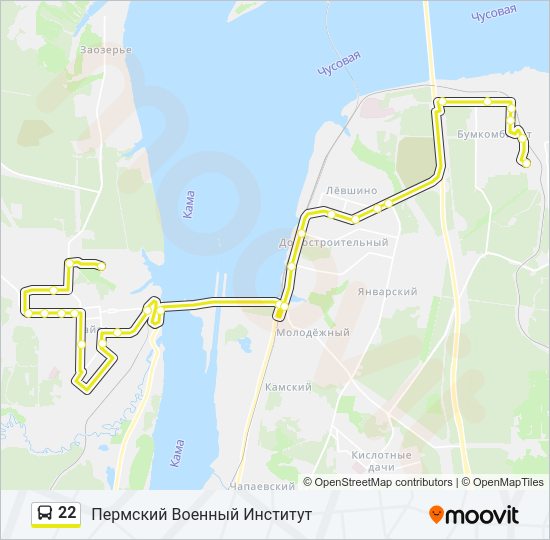Автобус 22: карта маршрута