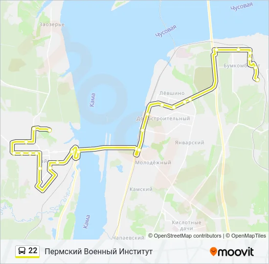22 Bus Line Map