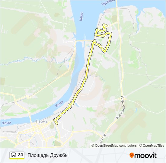 Автобус 24: карта маршрута
