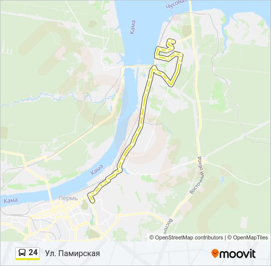 Автобус 24: карта маршрута