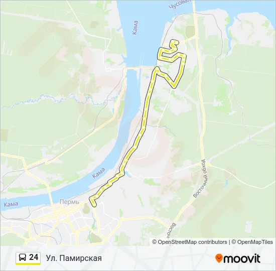 Автобус 24: карта маршрута