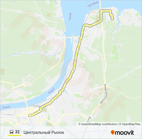 Автобус 32: карта маршрута