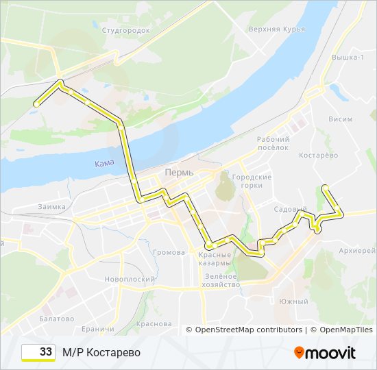 Схема 33 маршрута чебоксары