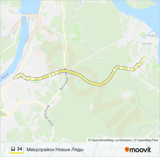 34 Bus Line Map