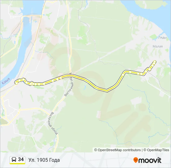 34 Bus Line Map