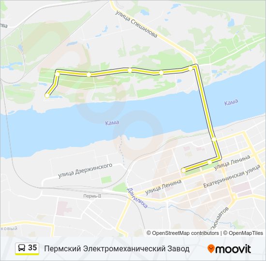 Автобус 35: карта маршрута