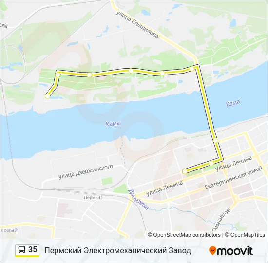 Автобус 35: карта маршрута