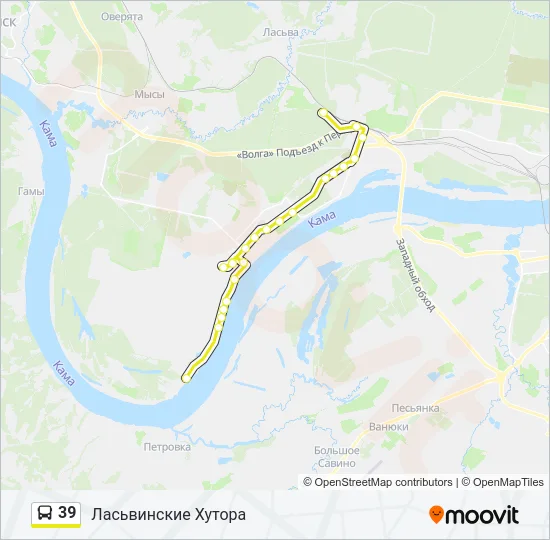Автобус 39: карта маршрута
