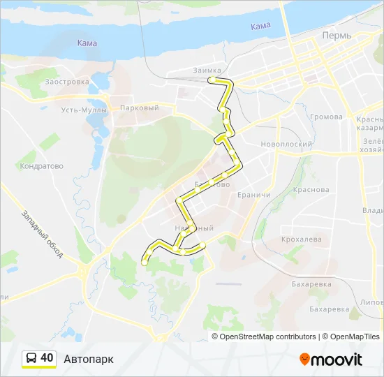 40 Bus Line Map