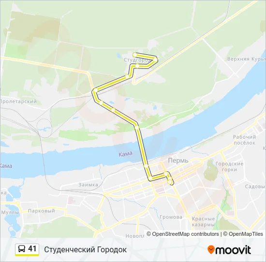 Автобус 41: карта маршрута