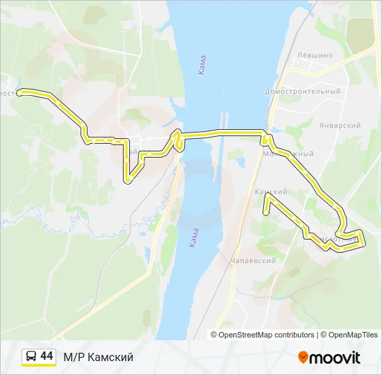 Автобус 44: карта маршрута