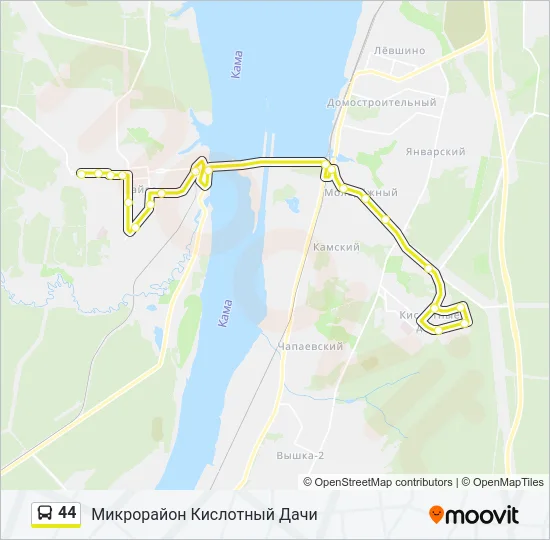 Автобус 44: карта маршрута