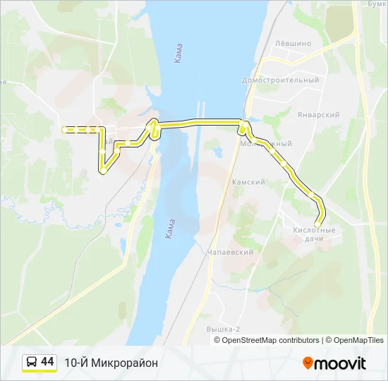 Автобус 44: карта маршрута