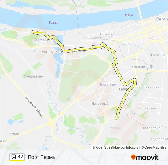 47 Bus Line Map
