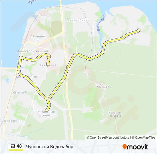 Автобус 48: карта маршрута